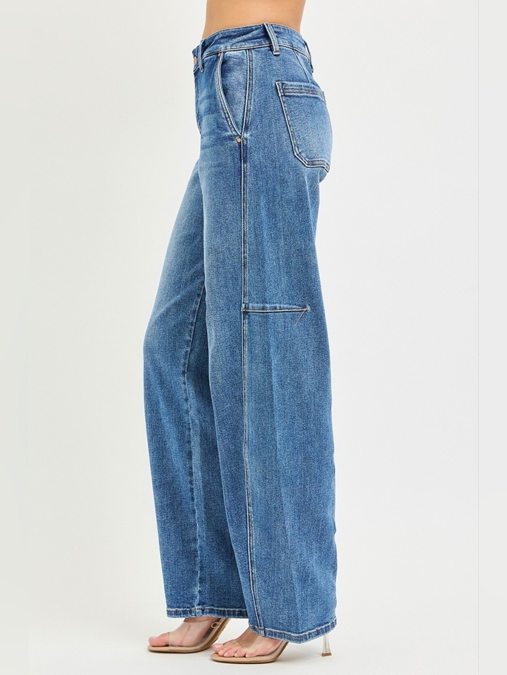 RISEN HR Slouchy Baggy Jeans Stretch Relaxed Cottagecore Modern Various NEW - Picture 6 of 8